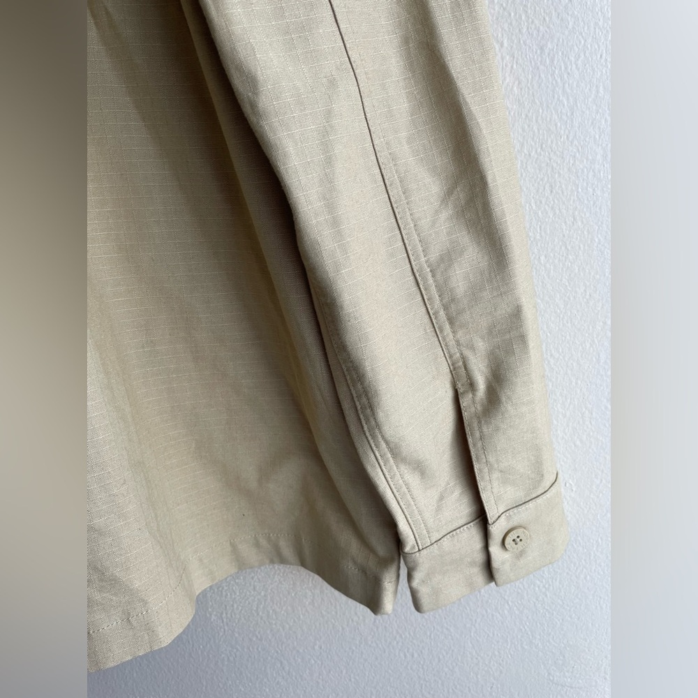 New North Face Men Button Up Thick Shirt Tan Brown Jacket Size Large - Picture 8 of 16